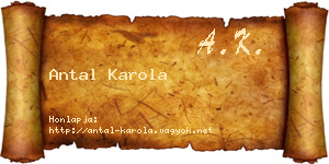 Antal Karola névjegykártya