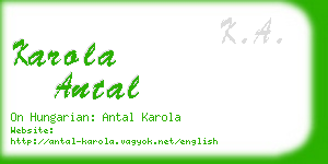 karola antal business card